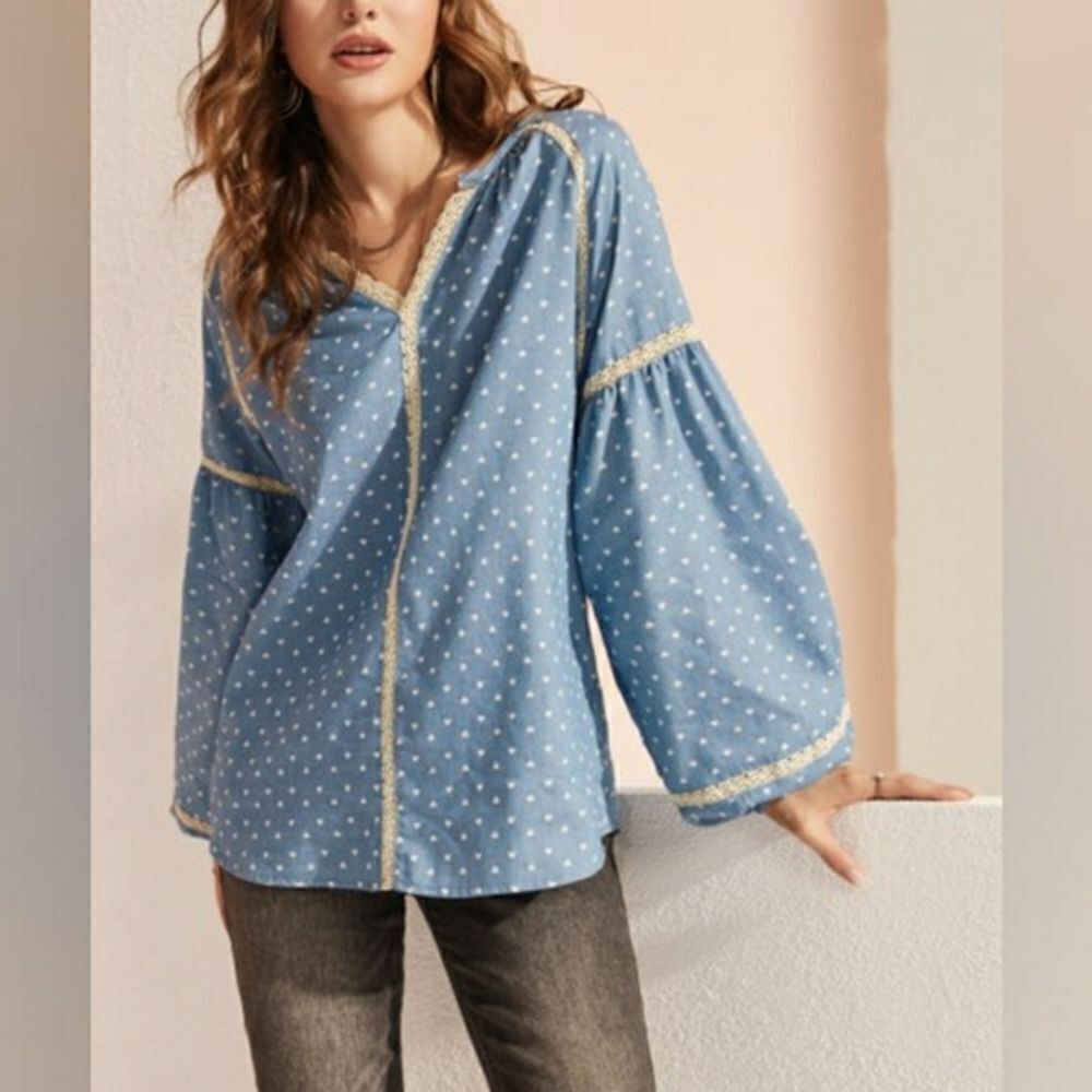 Suzanne Betro Weekend Bell-Sleeve Tunic sz XL